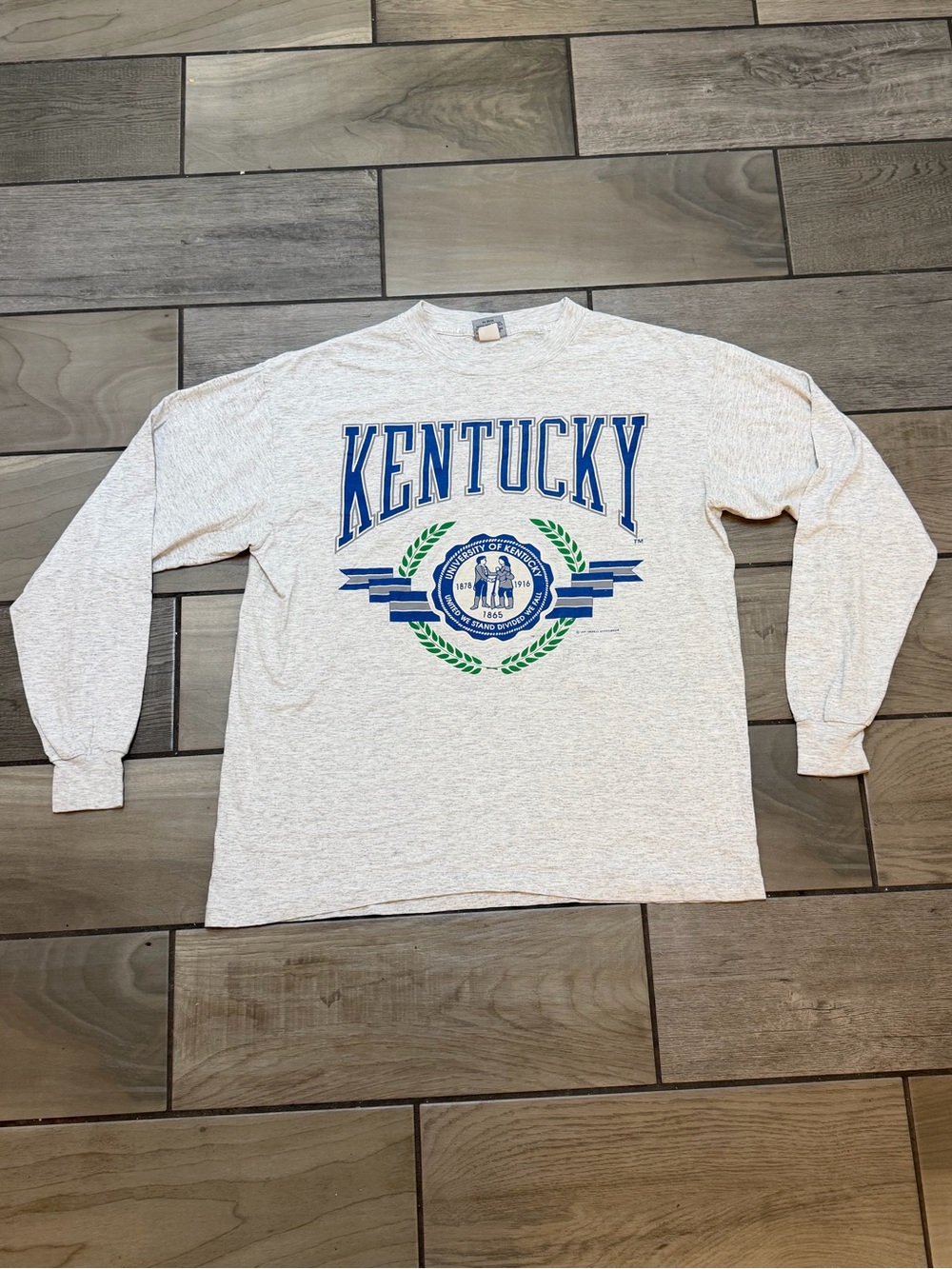 Kentucky Long Sleeve Graphic Tee - Light Gray
